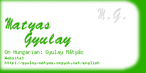 matyas gyulay business card